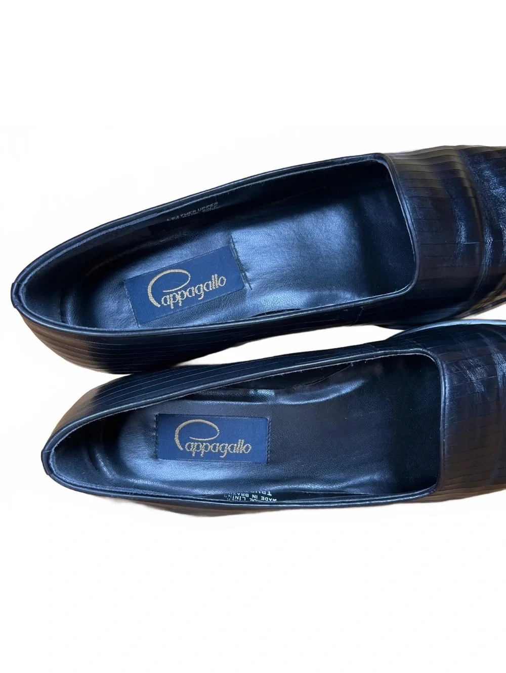 Cappagallo Black Leather Slip-On Loafers Size 11